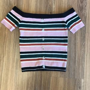 Multi colored button shoulder shirt